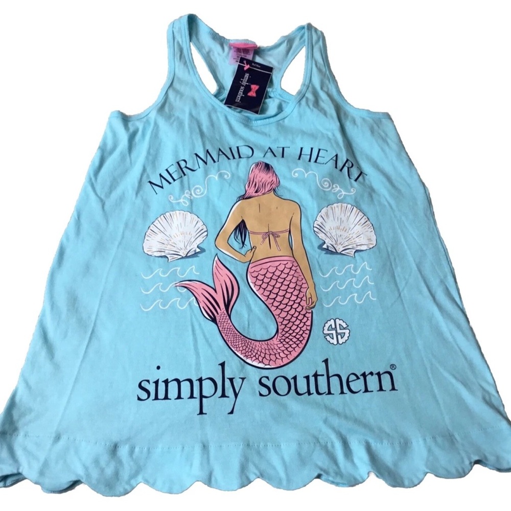SIMPLY SOUTHERN Women’s size SMALL MERMAID AT HEART TANK TOP NEW